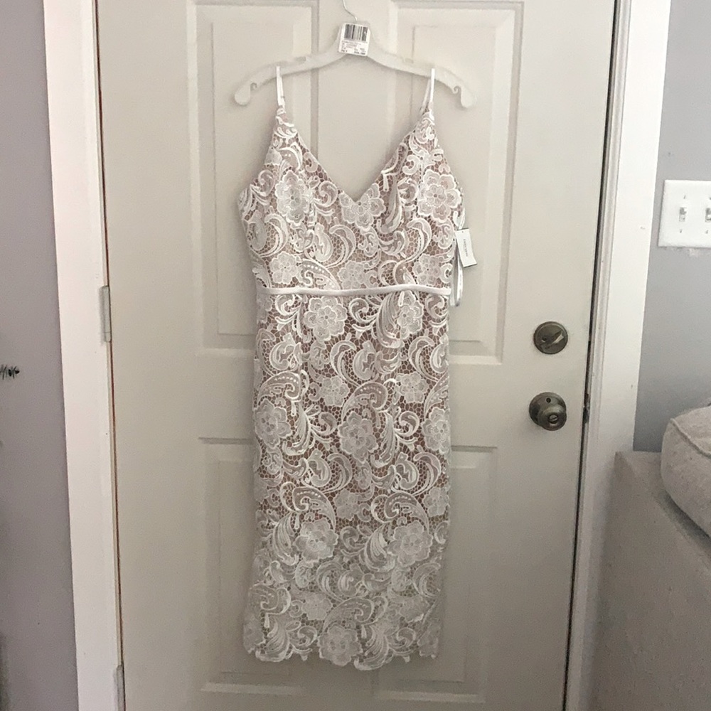 NWT white and nude lace dress